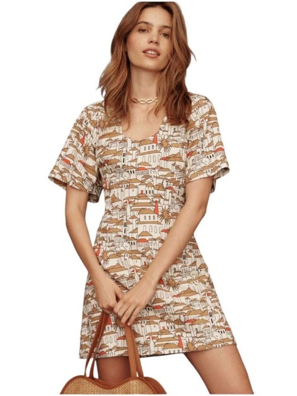 Anthropologie Porridge Villa Print Mini Dress small medium